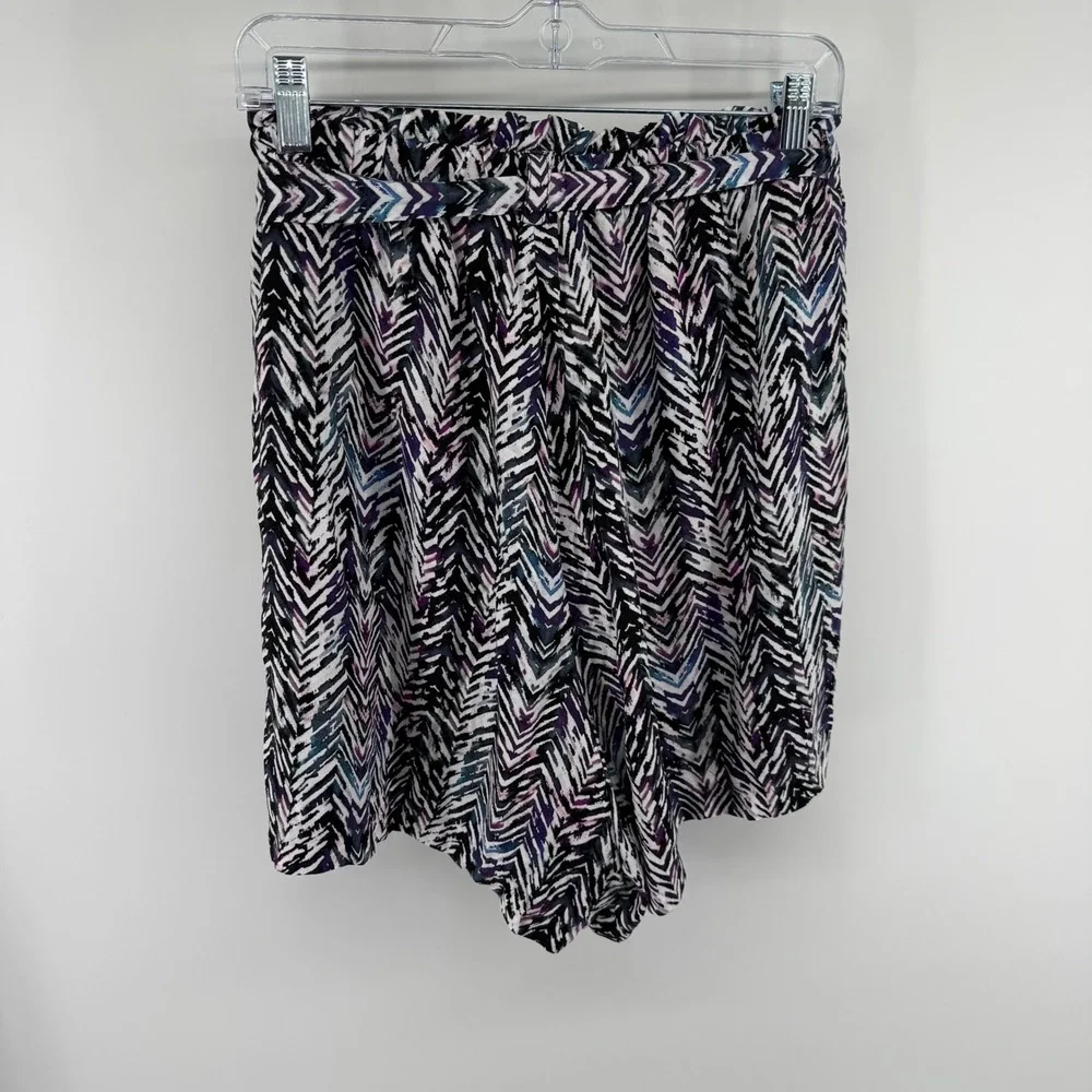 Torrid Purple Chevron Ikat Paperbag Waist Tie Shorts Lined Boho Plus Size 1